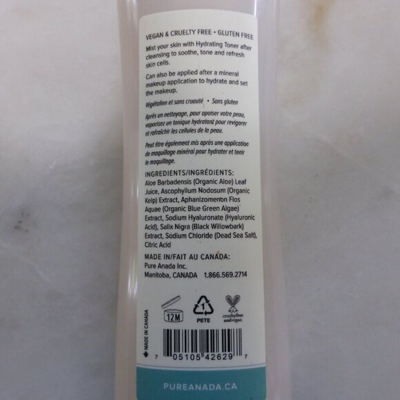 New! Pure Anada Marine Mineral Toner, Spray Mist, Hydrating Vegan All Skin Types - Picture 5 of 8